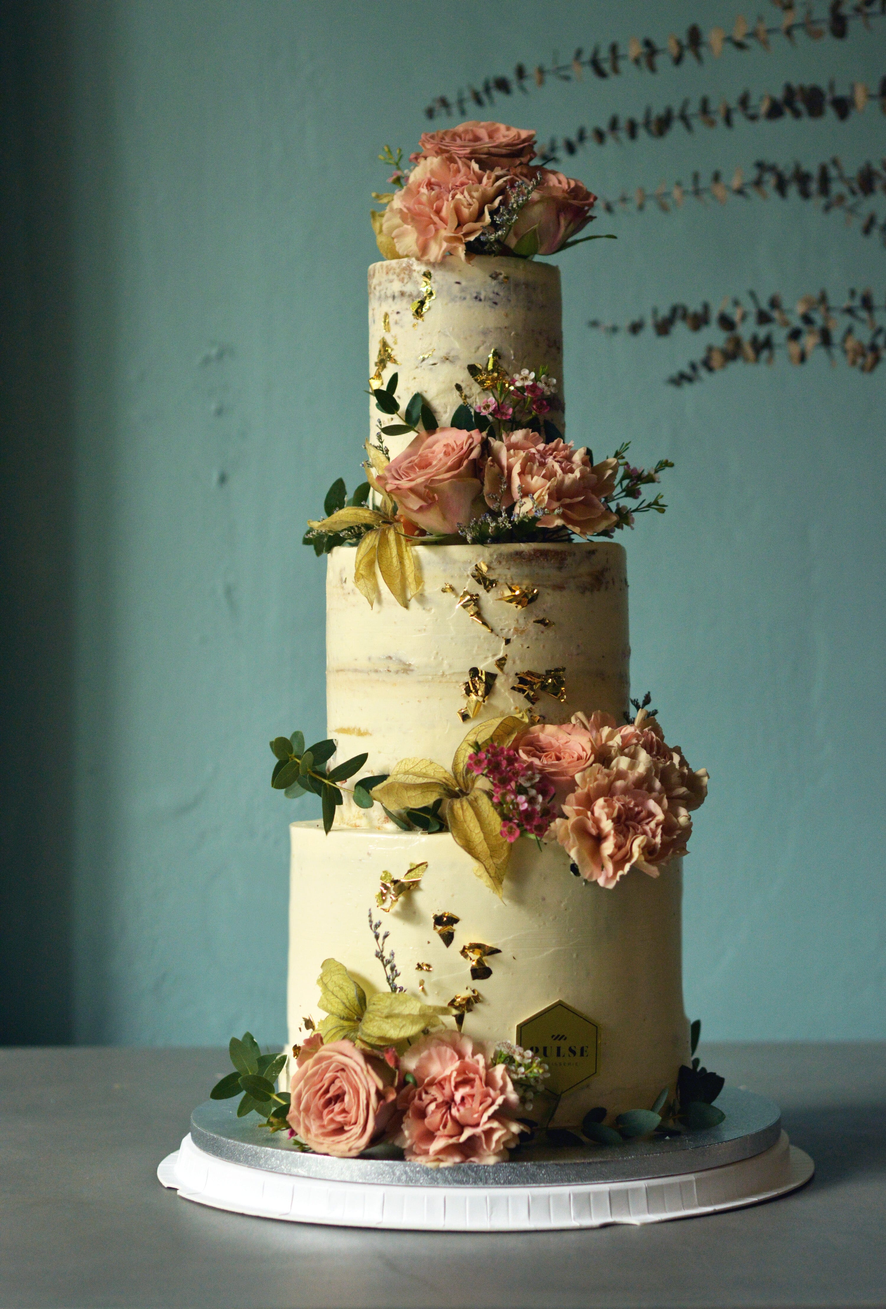 NAKED Floral-Wedding Cake– Pulse Patisserie