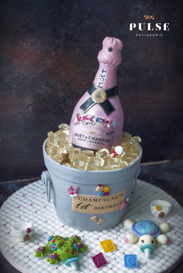 Champagne Bottle Customized 3 Weeks Pulse Patisserie 