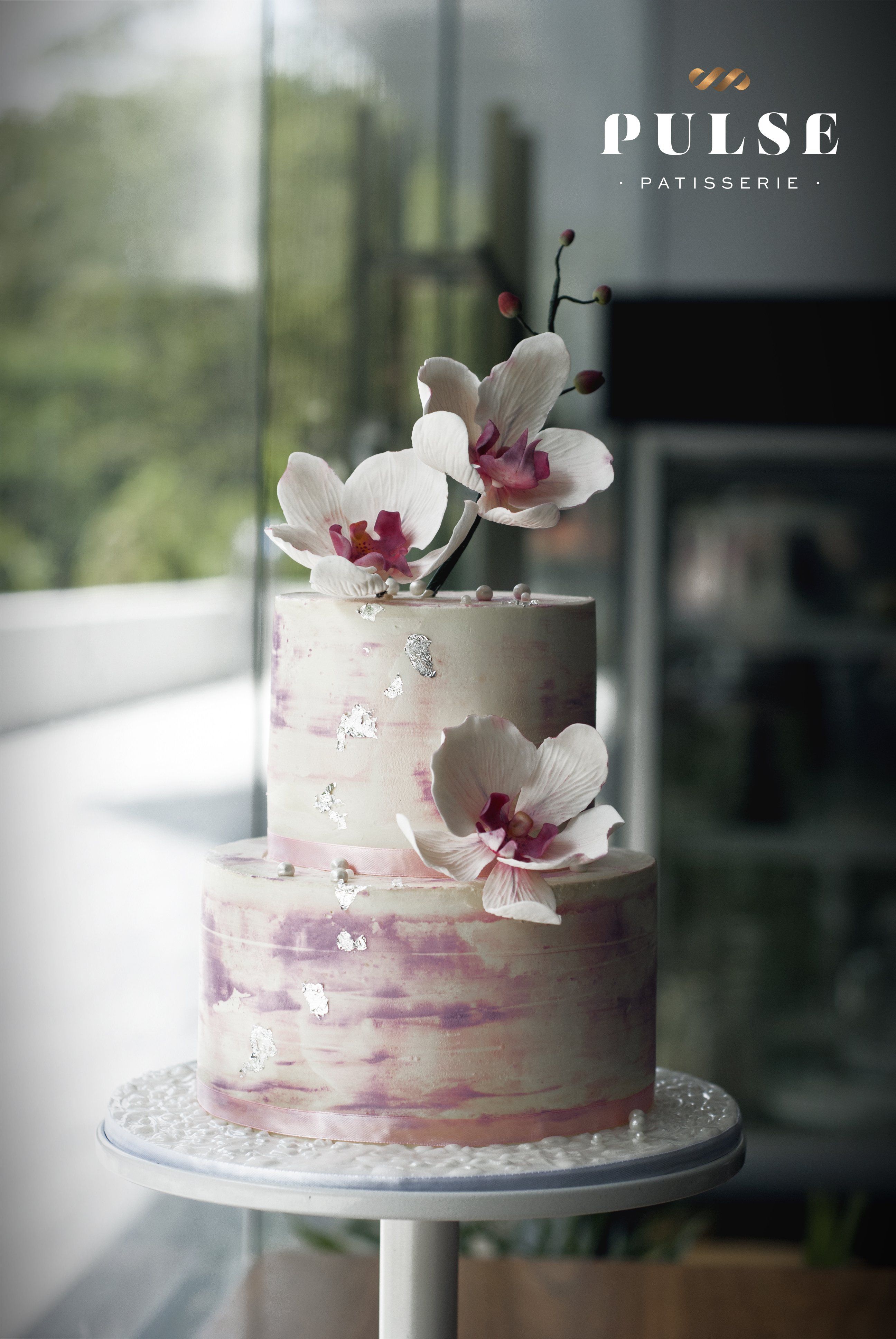Orchid Floral-Wedding Cake– Pulse Patisserie
